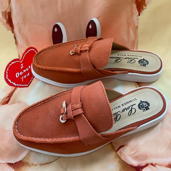 Loro Piana Summer orange Slippers for ladies - Picture 2 of 6